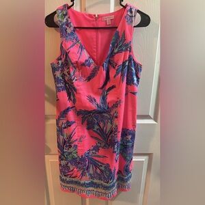 Lilly Pulitzer Pink and Blue Floral Midi Dress